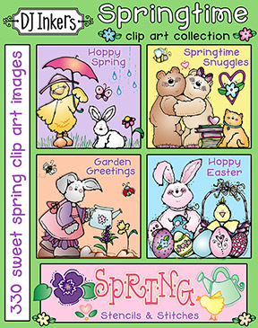 Springtime Clip Art Bundle - 5 Download Collection