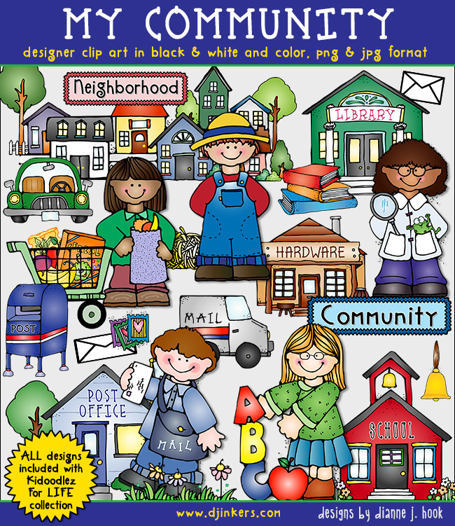 My Community clip art for kids and teachers by DJ Inkers