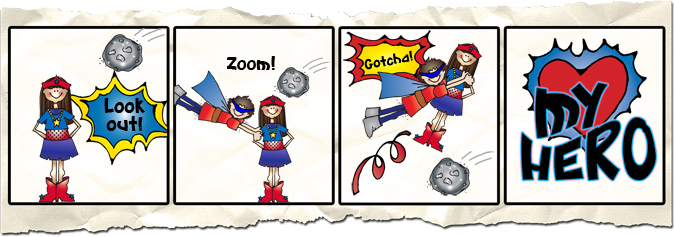 DIY comic strips with Super Hero clip art by DJ Inkers