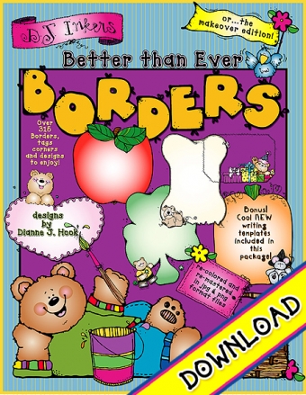 Cute clip art Borders for teachers, newsletters, notes, fliers, school hand-outs and more -DJ Inkers