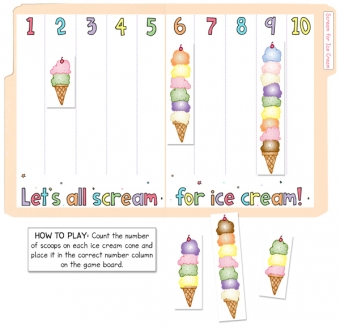 Scream For Ice Cream - Counting File Folder Game Download