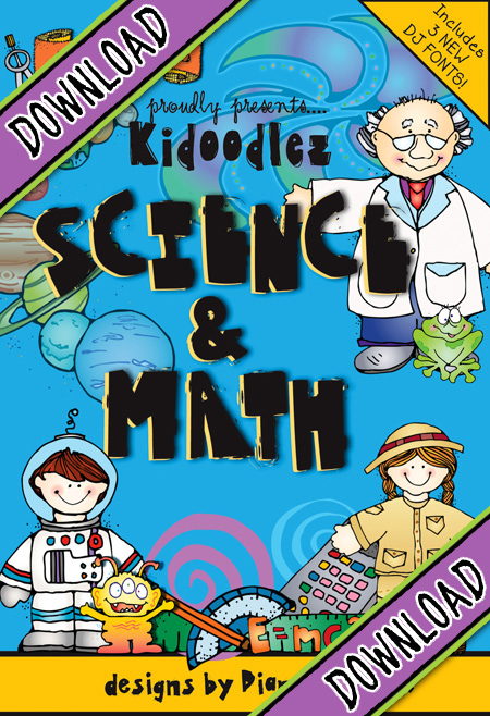 Fun kids clip art for teaching science and math by DJ Inkers