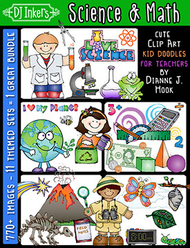 Science and Math Clip Art Collection - 11 Set Bundle