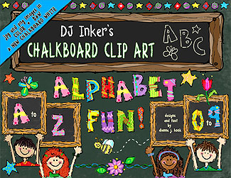 Chalkboard Alphabet Fun Clip Art Download