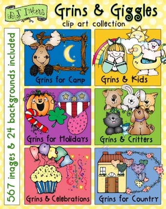 Grins & Giggles Clip Art Collection - 6 Download Bundle