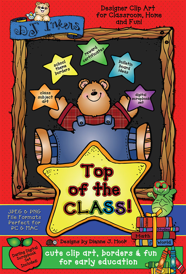 Top Of The Class - Pre-K School Teacher Clip Art for kids by DJ Inkers