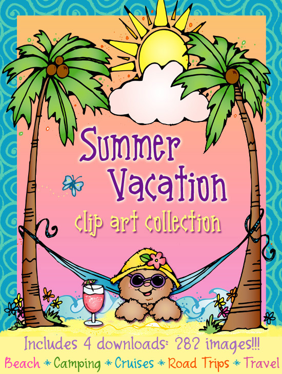 Watercolor Travel Clipart, Summer Holiday, Vacation Clipart