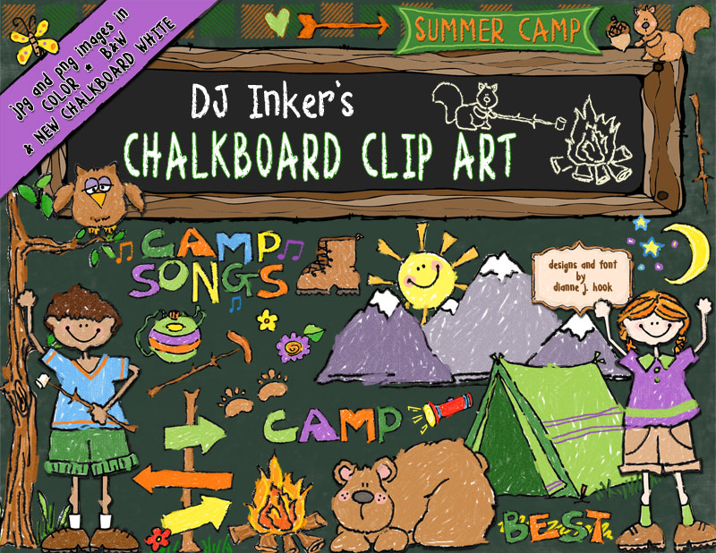 Camp Chalkboard Clip Art Download