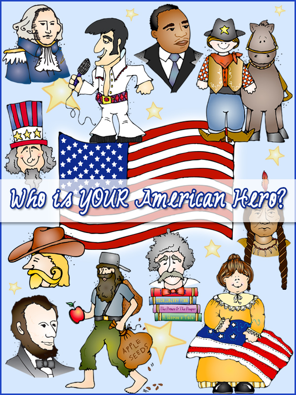 USA Clip Art Kid Doodles - 50 Nifty State Symbols Collection