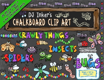 Chalkboard Bugs Clip Art Download