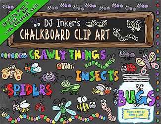 Chalkboard Bugs Clip Art Download
