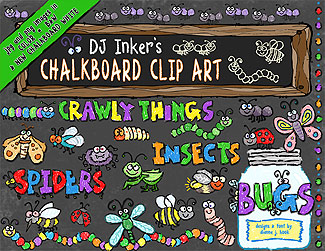 Chalk & Crayon Bugs Clip Art Download