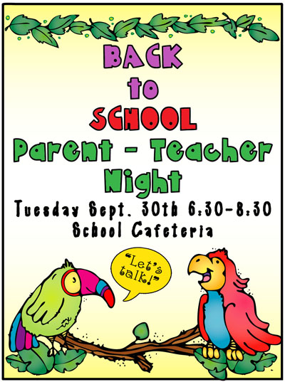 back to school night with bird border by DJ Inkers