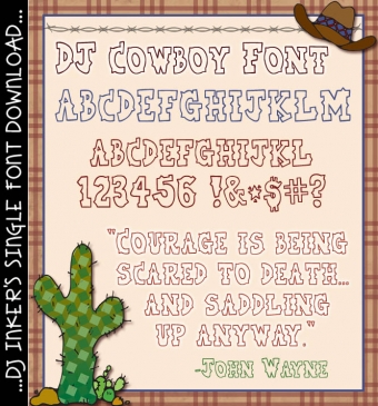 This fun western cowboy font will make you say yeehaw! -DJ Inkers