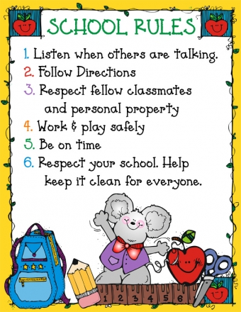 School Rules poster made with DJ Inkers teacher clip art and fonts