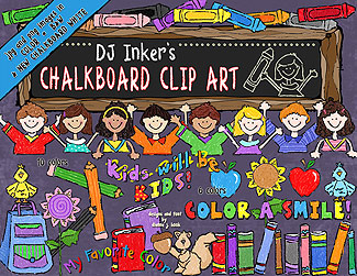 Chalk & Crayon Kids Clip Art Download
