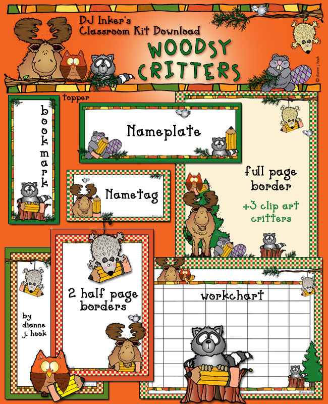Woodsy Critters Borders and Classroom Kit Download