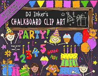 Chalk & Crayon Party Clip Art Download