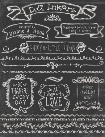 Chalkboard clip art borders, banners, frames & sayings by DJ Inkers