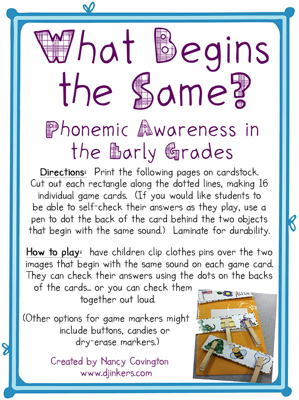 The Same Sound - Learning Activity Download