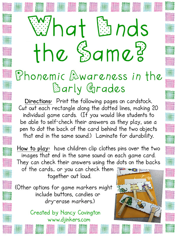 The Same Sound - Learning Activity Download