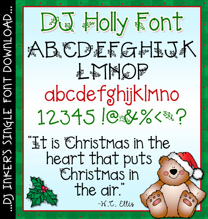 A festive font for holly-day smiles and Christmas fun by DJ Inkers