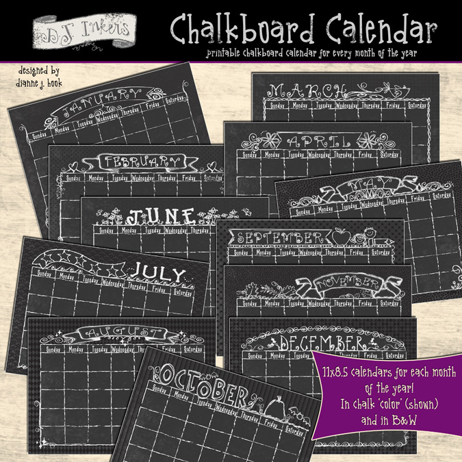 Chalkboard Calendar Download