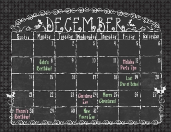 Chalkboard Calendar Download
