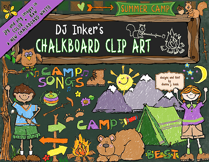 Chalk & Crayon Kids Clip Art Collection - 14 Download Bundle
