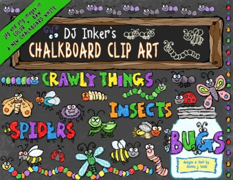 Chalk & Crayon Kids Clip Art Collection - 14 Download Bundle
