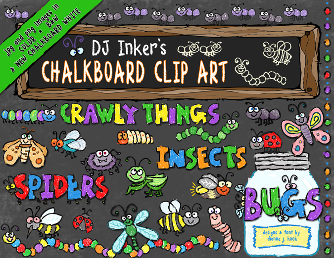 Chalk & Crayon Kids Clip Art Collection - 14 Download Bundle