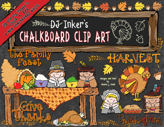 Chalk & Crayon Kids Clip Art Collection - 14 Download Bundle