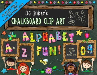 Chalkboard Kids Clip Art Collection - 13 Download Bundle