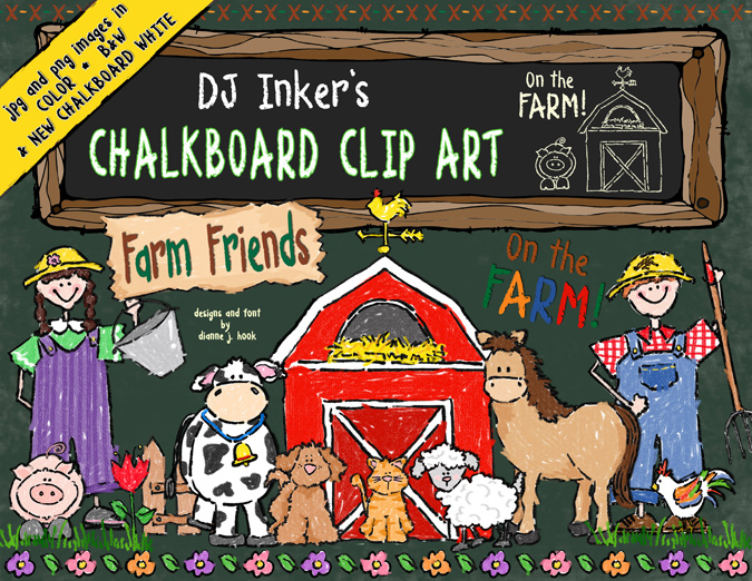 Chalk & Crayon Kids Clip Art Collection - 14 Download Bundle