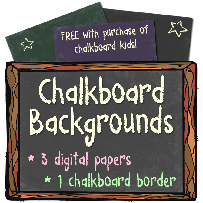 Chalk & Crayon Kids Clip Art Collection - 14 Download Bundle