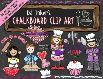 Chalkboard Kids Clip Art Collection - 13 Download Bundle