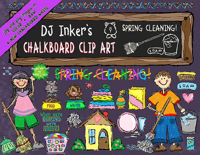 Chalk & Crayon Kids Clip Art Collection - 14 Download Bundle