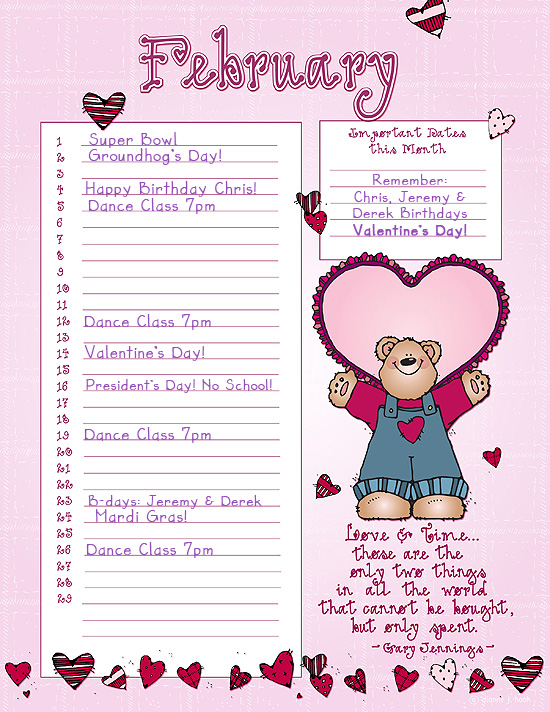 Smile Planner Calendars and List Calendars Download