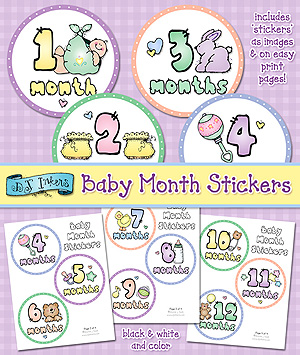 Baby Buttons - 12 Month Stickers Download