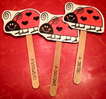ladybug finger puppets for preschool made with DJ Inkers clip art