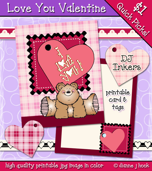 Love You Printable Card Download