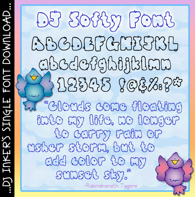 DJ Softy Font Download - Hand Drawn Puffy Cloud Lettering by DJ Inkers