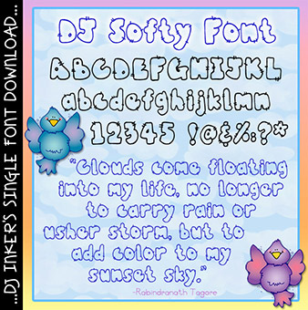 DJ Softy Font - Puffy Cloud Lettering Download