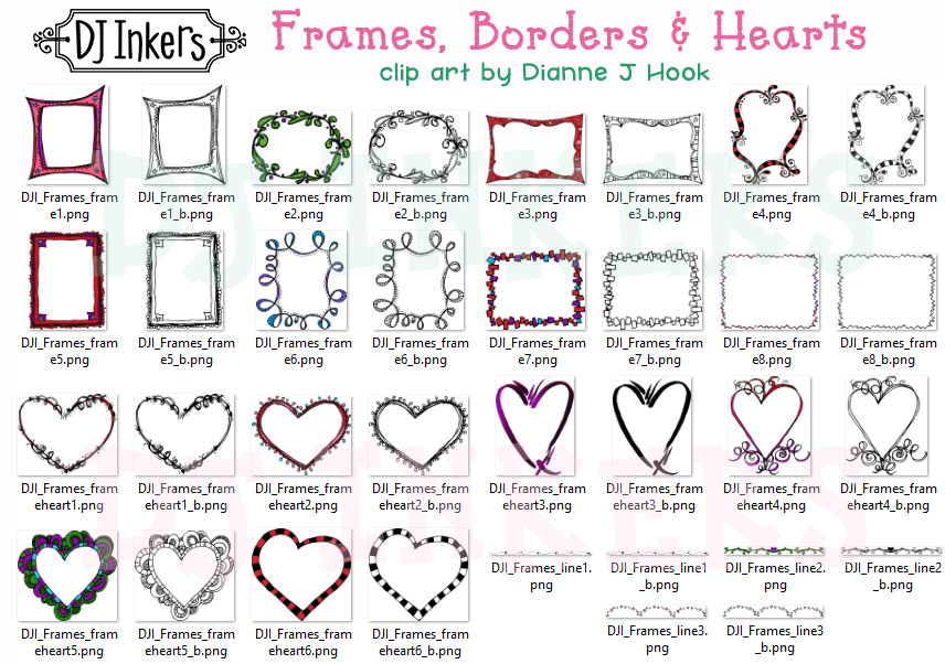 Frames, Borders and Hearts Clip Art Download