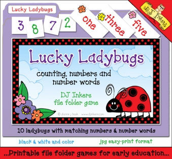 Lucky Ladybugs - Numbers and Counting File Folder Game Download