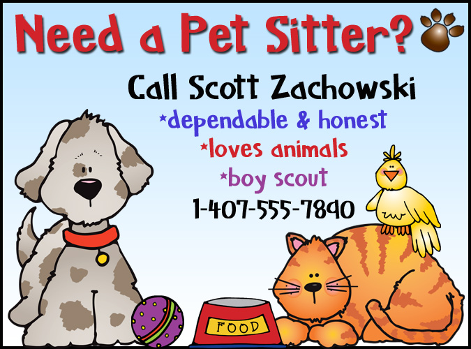 pet sitter poster made with DJ Inkers cute clipart