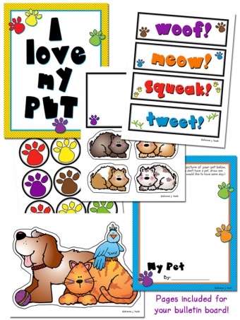 Pet Poem Printable Activity Kit and Bulletin Board