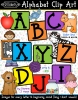Letters and beginning sounds clip art for teaching the alphabet by DJ Inkers