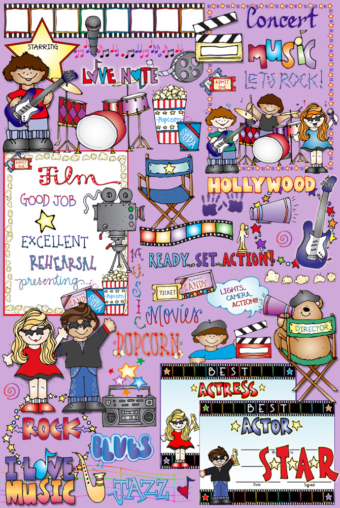 Super Stars clip art for kids and music classrooms by DJ Inkers