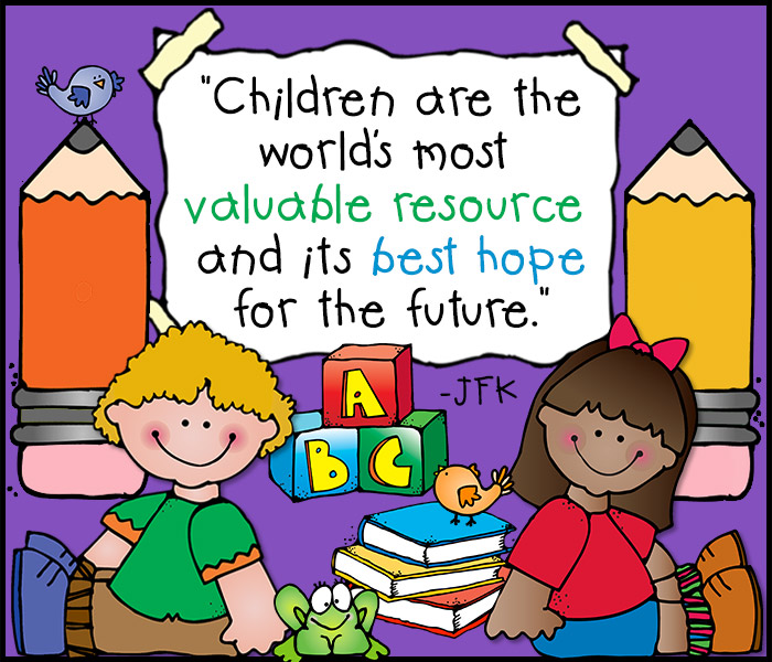 Children are the best hope for the future quote with Preschool clip art by DJ Inkers